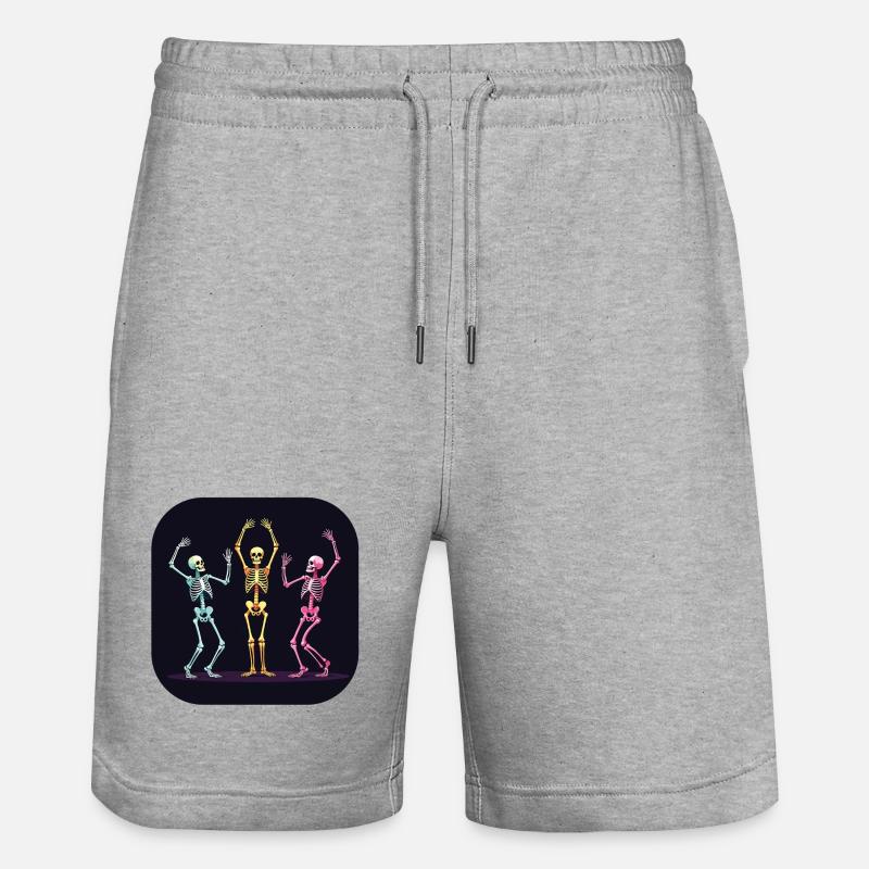 Danseuse squelette d’Halloween dansant - Short de jogging bio TRAINER Stanley/Stella unisexe - gris chiné