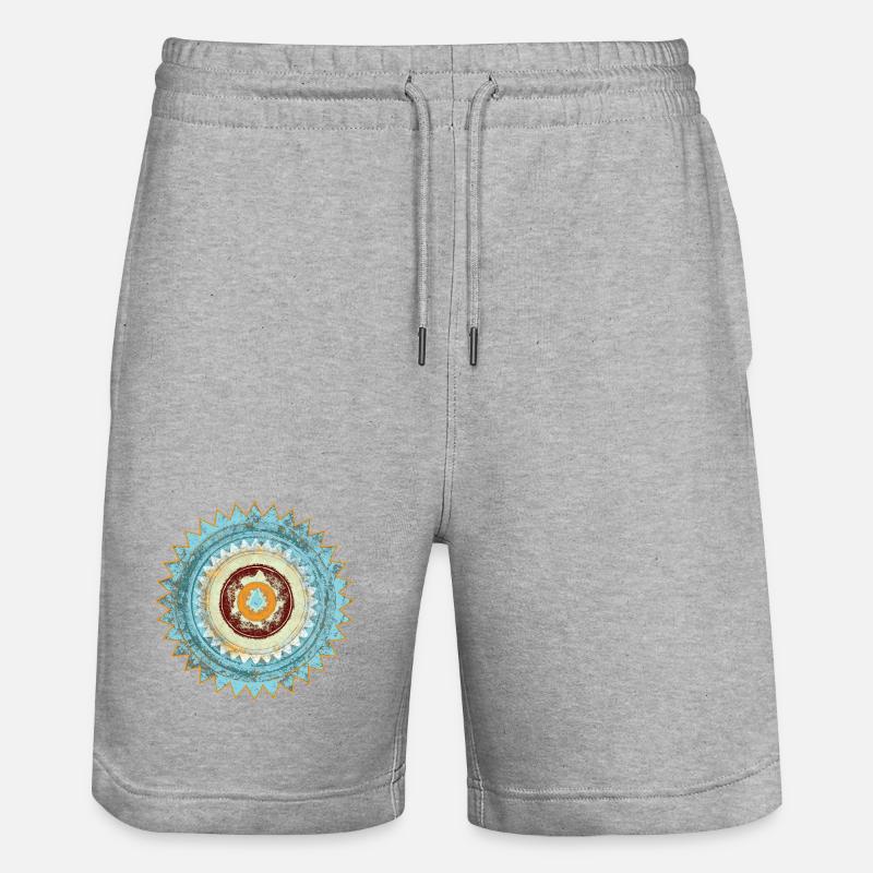 Conception abstraite du mandala zen - Short de jogging bio TRAINER Stanley/Stella unisexe - gris chiné