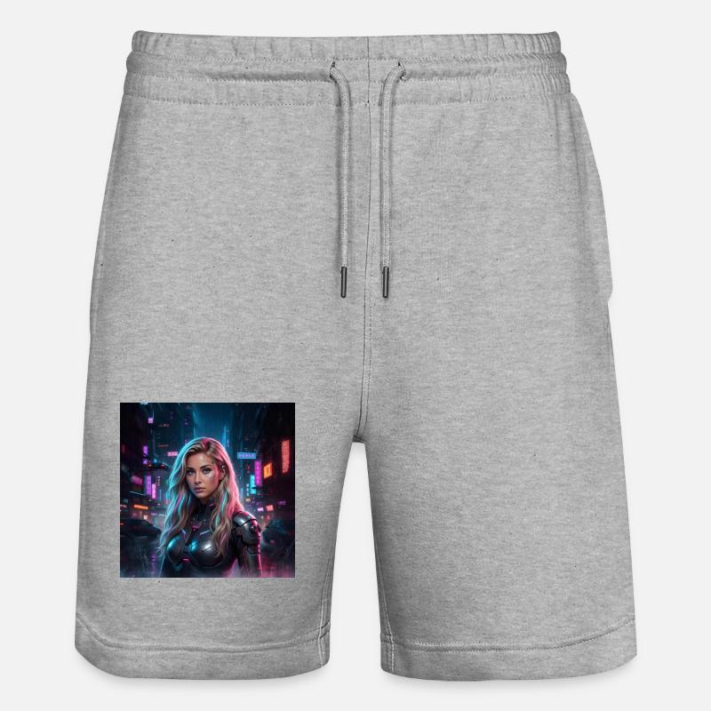 Cyber Maxima 0.1 - Short de jogging bio TRAINER Stanley/Stella unisexe - gris chiné