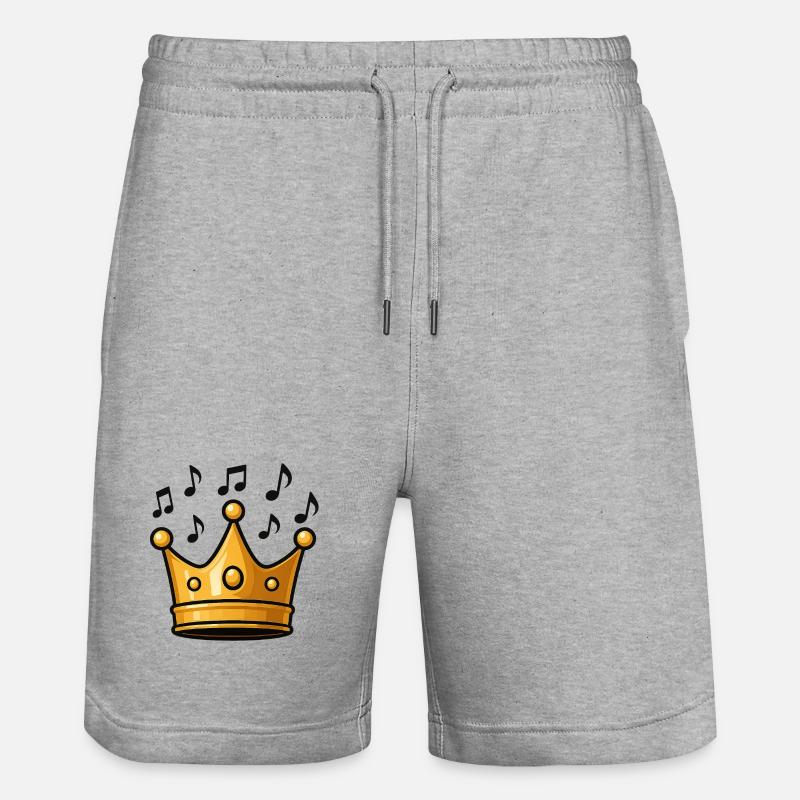 Couronne du roi avec éléments musicaux - Short de jogging bio TRAINER Stanley/Stella unisexe - gris chiné