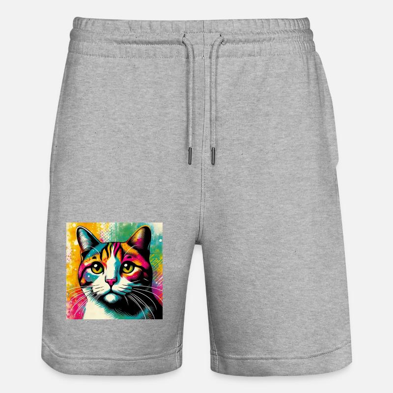chat - Short de jogging bio TRAINER Stanley/Stella unisexe - gris chiné
