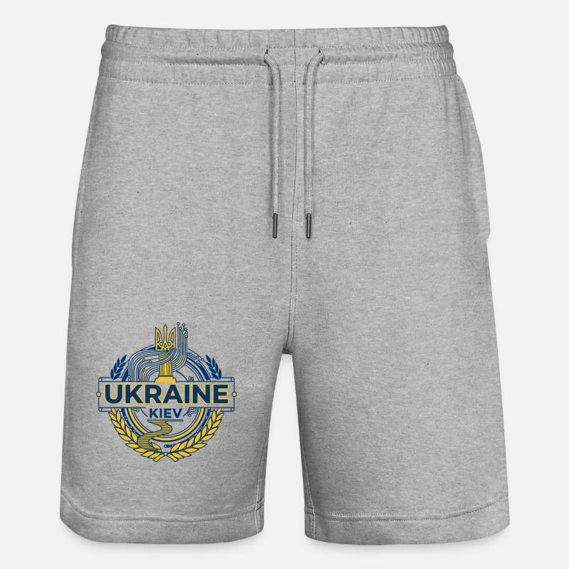 Conception de l’emblème national ukrainien - Short de jogging bio TRAINER Stanley/Stella unisexe - gris chiné