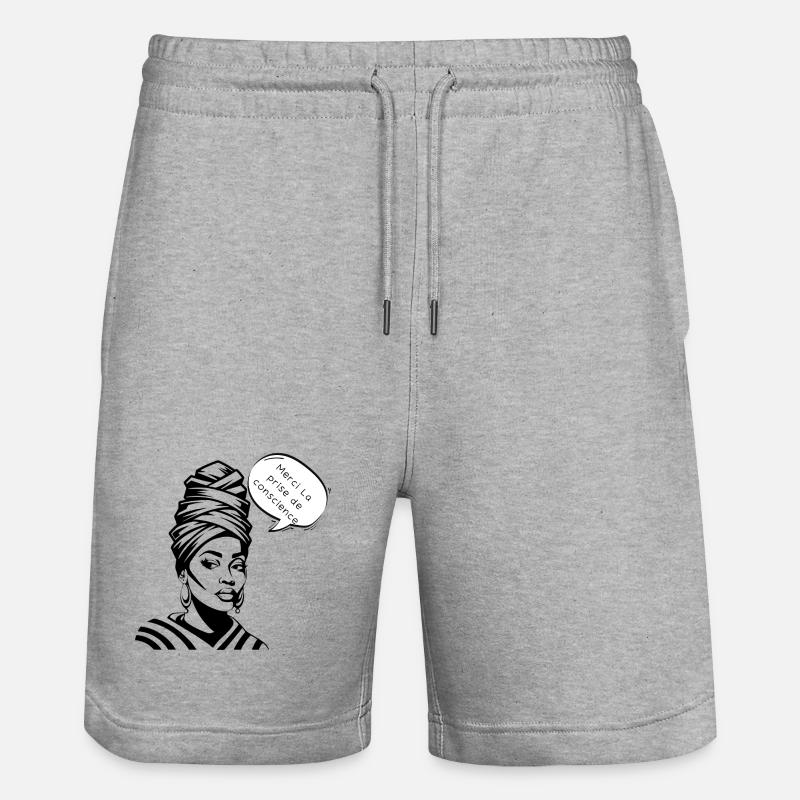 Conscience et Gratitude en Silhouette - Short de jogging bio TRAINER Stanley/Stella unisexe - gris chiné