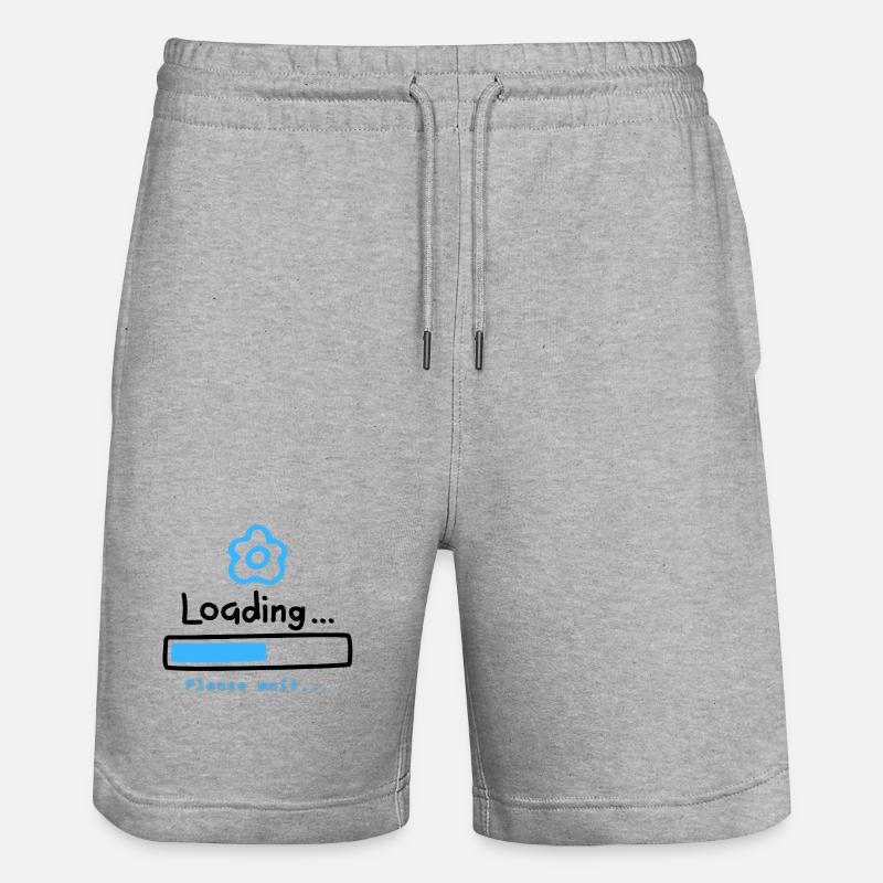 Blue Bloom Loading Icon - Stanley/Stella Trainer Unisex Organic Jogging Shorts - heather grey