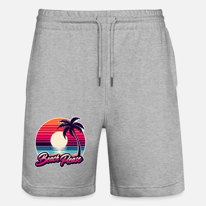 Strand Sunset Beach Bitte - Stanley/Stella Unisex Bio Joggingshorts Trainer  - Grau meliert
