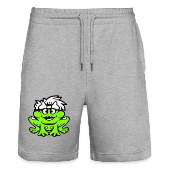 grenouille femme joli crapaud drôle fille féminine - Short de jogging bio TRAINER Stanley/Stella unisexe - gris chiné - Devant - Nik (191cm) & Marisol (170cm)