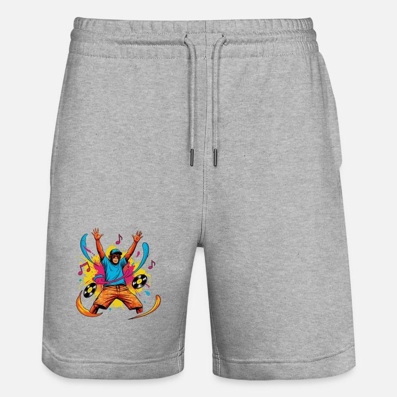 Funky_Monkey_DJ - Short de jogging bio TRAINER Stanley/Stella unisexe - gris chiné