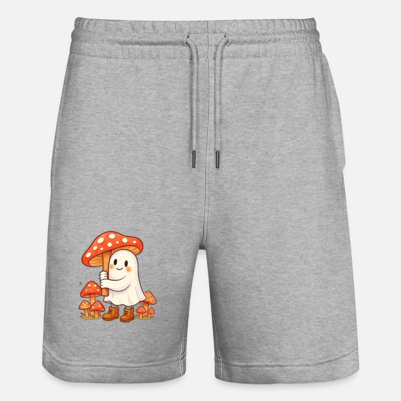 Geist mit Regenschirm - ein Pilz - Stanley/Stella Unisex Bio Joggingshorts Trainer  - Grau meliert