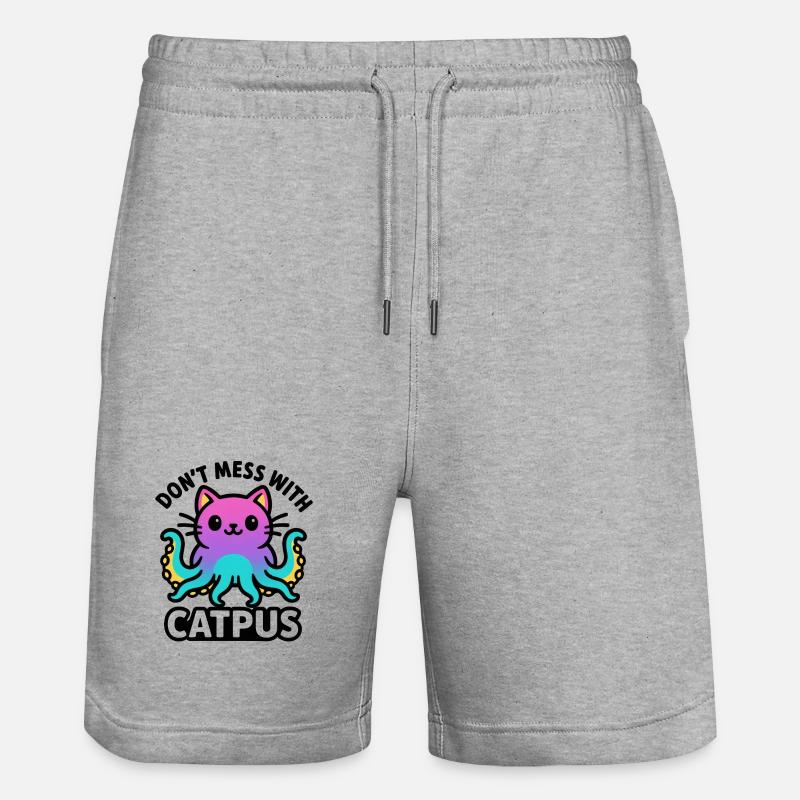 Catpus - Ne plaisantez pas avec Catpus - Short de jogging bio TRAINER Stanley/Stella unisexe - gris chiné