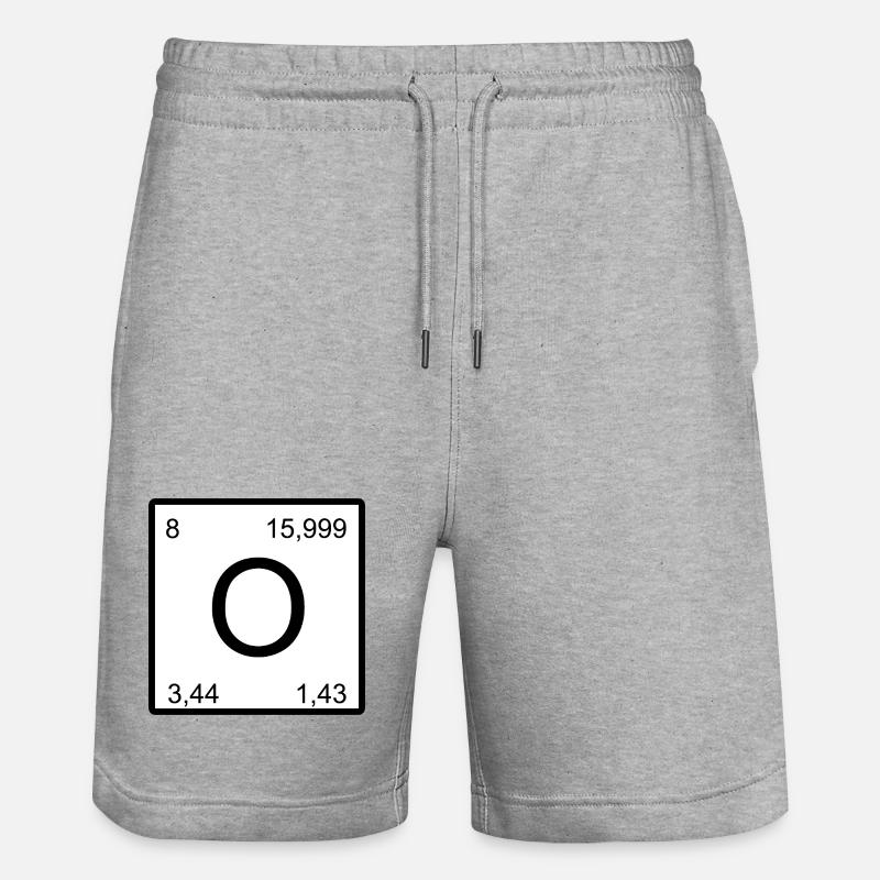 O Sauerstoff Zeichen im Minimalstil nerd - Stanley/Stella Unisex Bio Joggingshorts Trainer - Grau meliert
