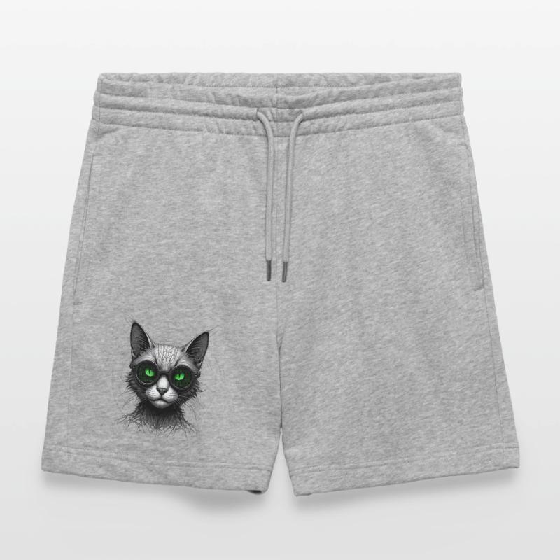 Green Eyes Computer Coder Geek Cat Stanley/Stella Trainer Unisex Organic Jogging Shorts