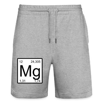 Magnesium Element Design Tee - Stanley/Stella Trainer Unisex Organic Jogging Shorts - heather grey - Front - Nik (191cm) & Marisol (170cm)