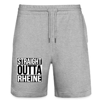 STRAIGHT OUTTA RHEINE - Stanley/Stella Unisex Bio Joggingshorts Trainer  - Grau meliert - Vorne - Nik (191cm) & Marisol (170cm)