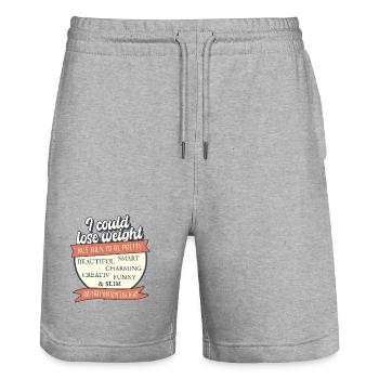 I Could Lose Weight – But That'd Be Unfair - Stanley/Stella Trainer Unisex Organic Jogging Shorts - heather grey - Front - Nik (191cm) & Marisol (170cm)