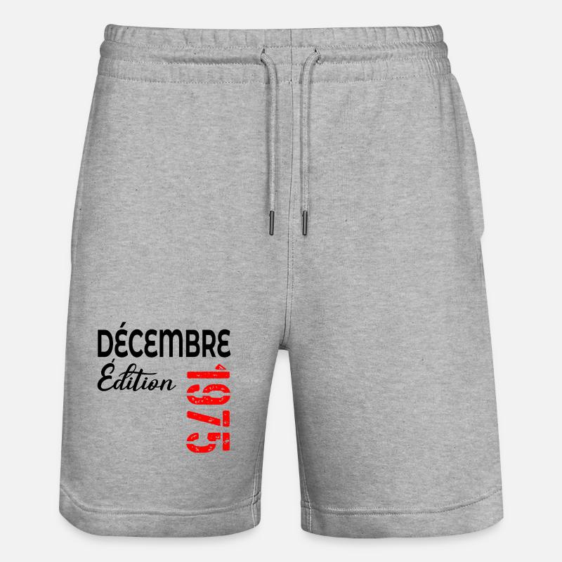 Joyeux 50e anniversaire Décembre 1985 - Short de jogging bio TRAINER Stanley/Stella unisexe - gris chiné