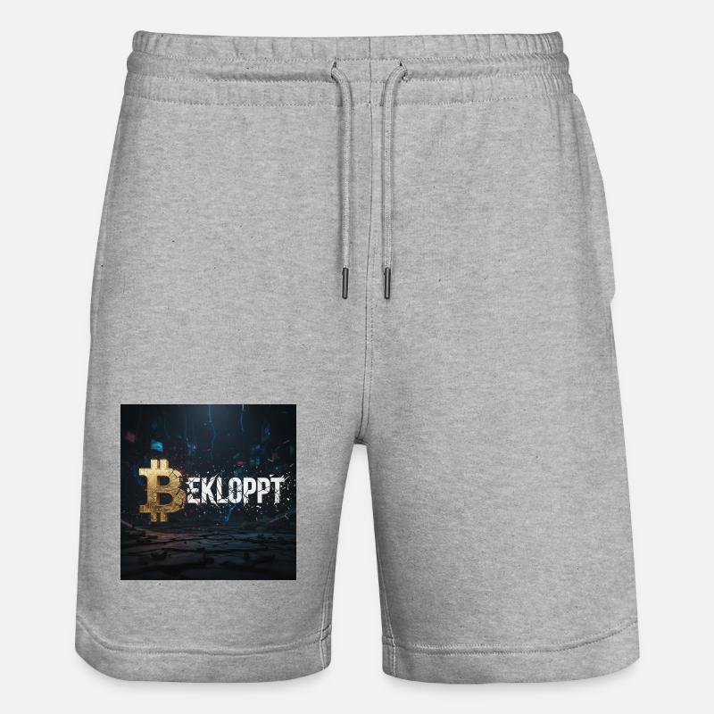 Bitcoin Explosion Krypto Chaos - Stanley/Stella Unisex Bio Joggingshorts Trainer  - Grau meliert