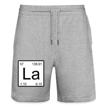 La Element Graphic Lanthanum Style - Stanley/Stella Trainer Unisex Organic Jogging Shorts - heather grey - Front - Nik (191cm) & Marisol (170cm)