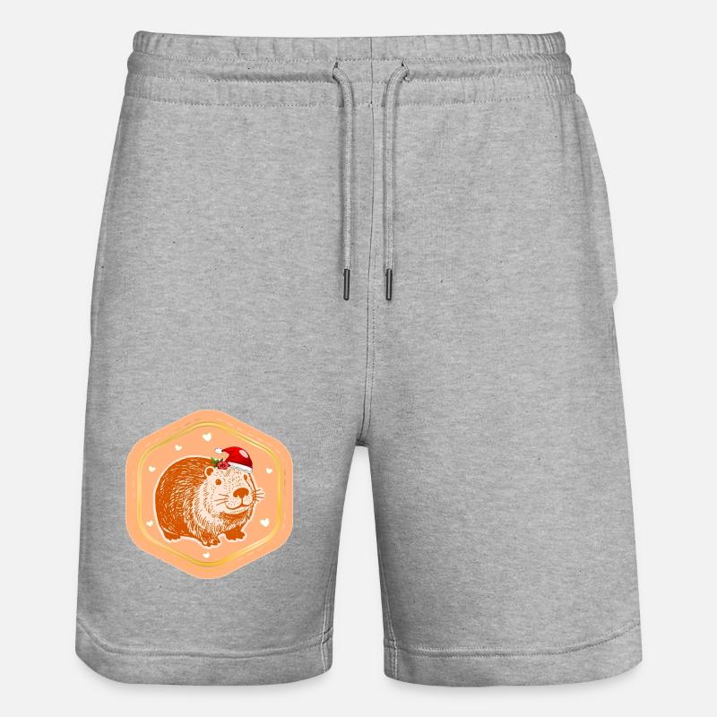 CAPYBARA DE NOËL SAINT-NICOLAS - Short de jogging bio TRAINER Stanley/Stella unisexe - gris chiné