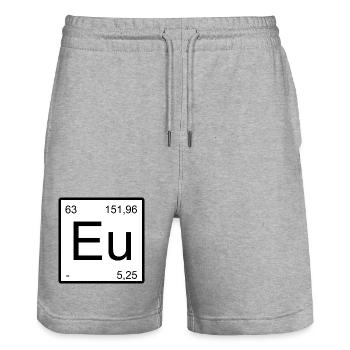 Eu Element Minimal Periodic Design - Stanley/Stella Trainer Unisex Organic Jogging Shorts - heather grey - Front - Nik (191cm) & Marisol (170cm)