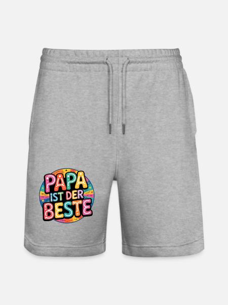 DAD IS THE BEST - Stanley/Stella Trainer Unisex Organic Jogging Shorts - heather grey