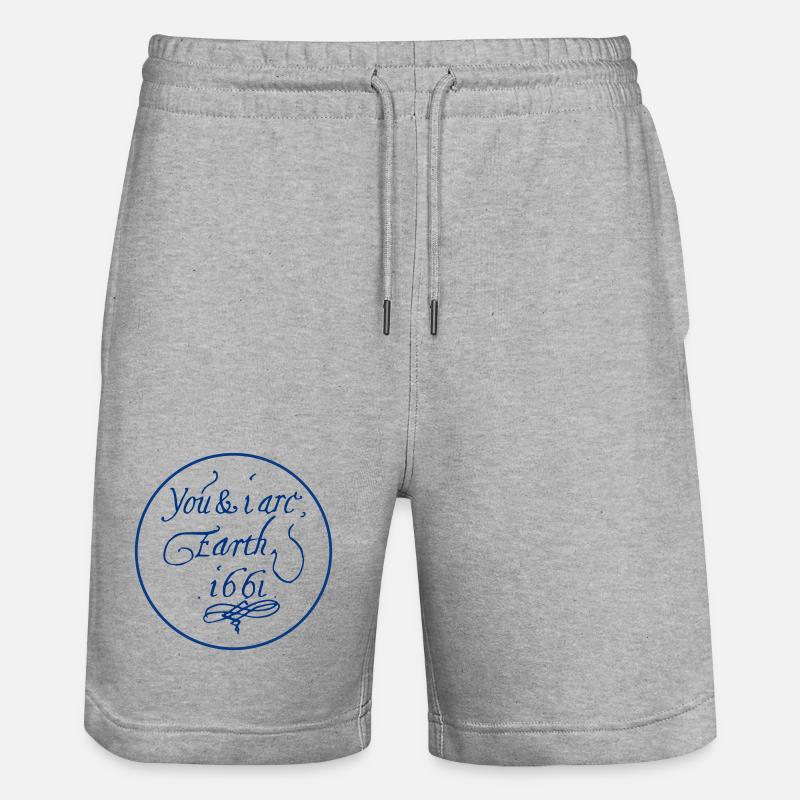 Du und ich sind Erde 1661 - Stanley/Stella Unisex Bio Joggingshorts Trainer - Grau meliert