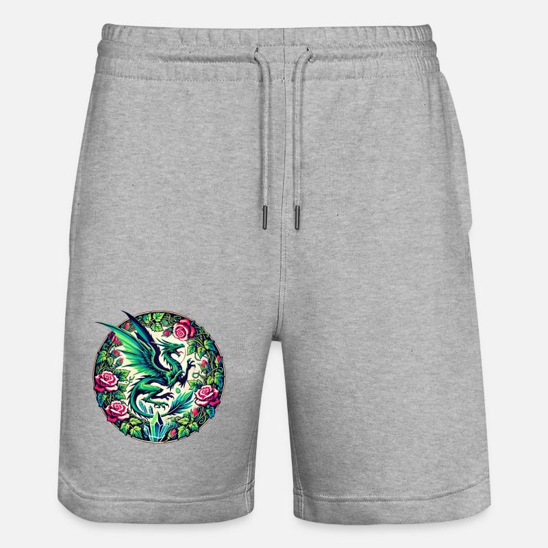 Phénix verdoyant à Rose Circle - Short de jogging bio TRAINER Stanley/Stella unisexe - gris chiné