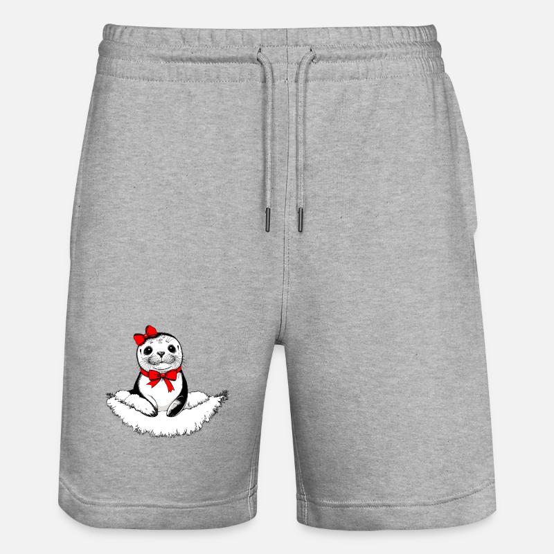 Phoque Bow-tiful – Édition de Noël - Short de jogging bio TRAINER Stanley/Stella unisexe - gris chiné