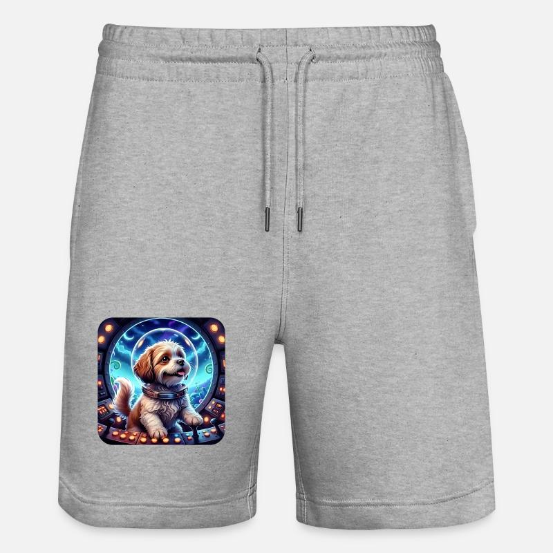 Petit Cosmique dans la capsule spatiale - Short de jogging bio TRAINER Stanley/Stella unisexe - gris chiné