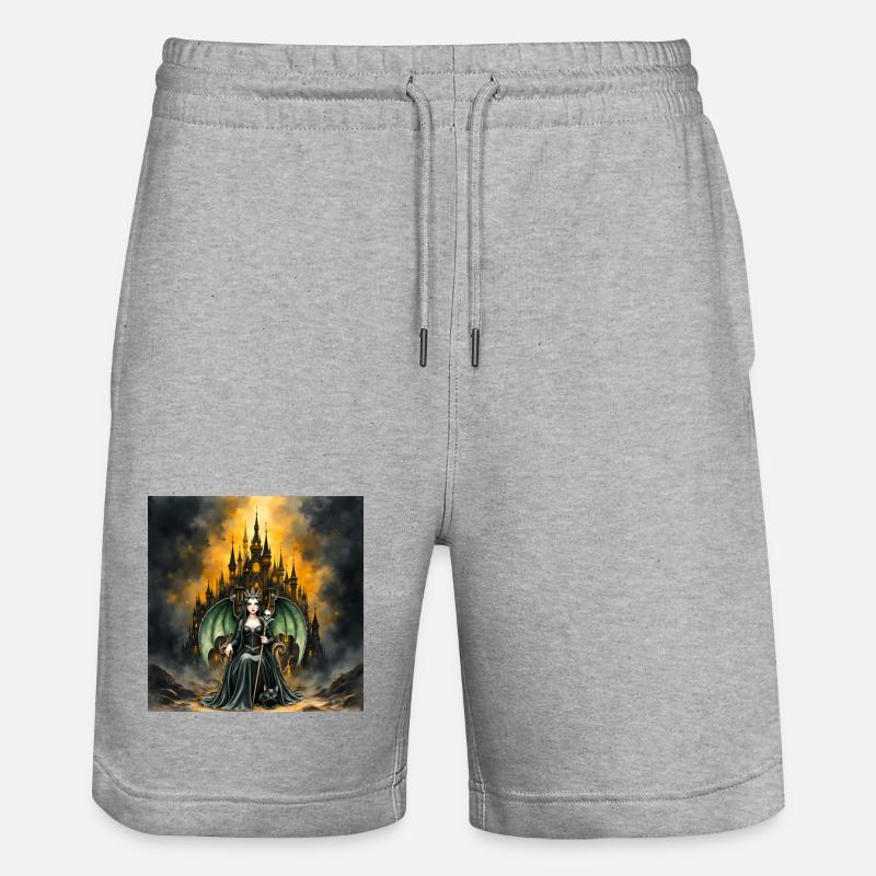 Sorcière ailée devant le château - Short de jogging bio TRAINER Stanley/Stella unisexe - gris chiné