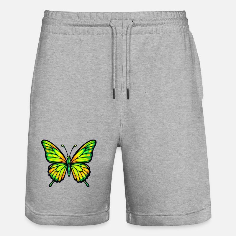 Papillon Vert Éclatant Jaune - Short de jogging bio TRAINER Stanley/Stella unisexe - gris chiné