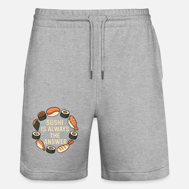 Le sushi est toujours la solution - Short de jogging bio TRAINER Stanley/Stella unisexe - gris chiné