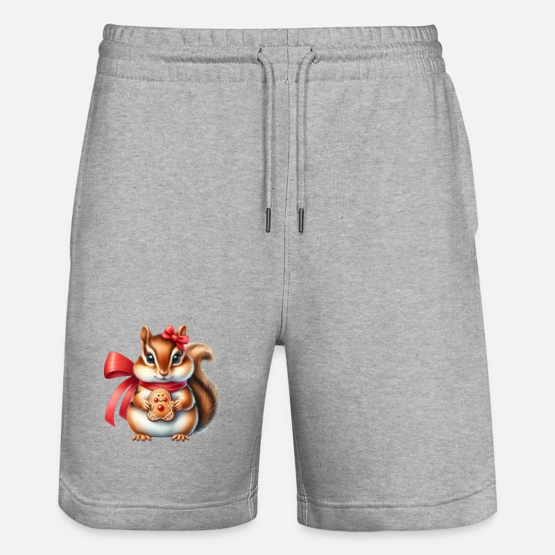 Écureuil roux avec biscuit - Short de jogging bio TRAINER Stanley/Stella unisexe - gris chiné