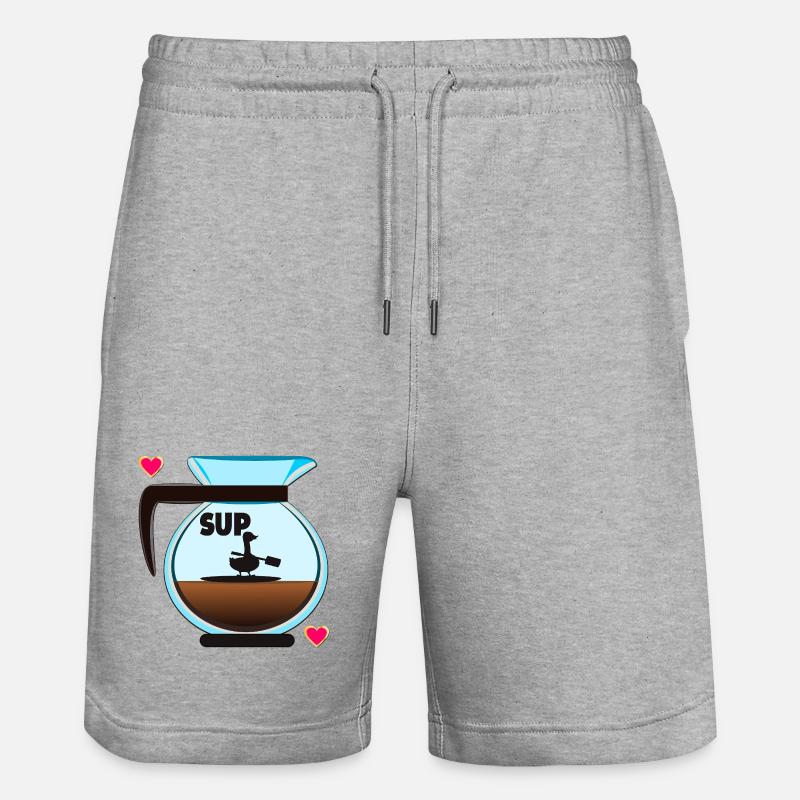 SUP GANS FILTERKAFFEE KAFFEE - Stanley/Stella Unisex Bio Joggingshorts Trainer  - Grau meliert