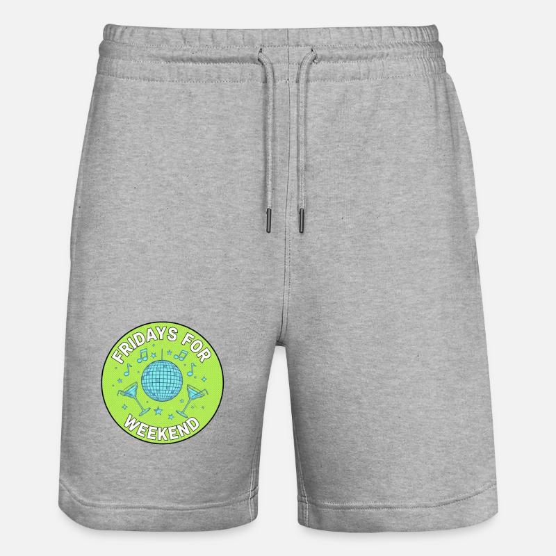 Les vendredis pour le Weekend Disco - Short de jogging bio TRAINER Stanley/Stella unisexe - gris chiné