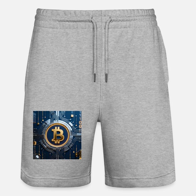 Bitcoin Neon sur le circuit - Short de jogging bio TRAINER Stanley/Stella unisexe - gris chiné