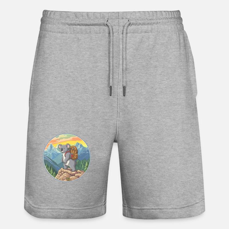 Camping de randonnée de Koala mignon - Short de jogging bio TRAINER Stanley/Stella unisexe - gris chiné