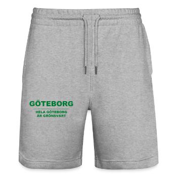 Gothenburg - The whole of Gothenburg is green-black - Stanley/Stella Trainer Unisex Organic Jogging Shorts - heather grey - Front - Nik (191cm) & Marisol (170cm)