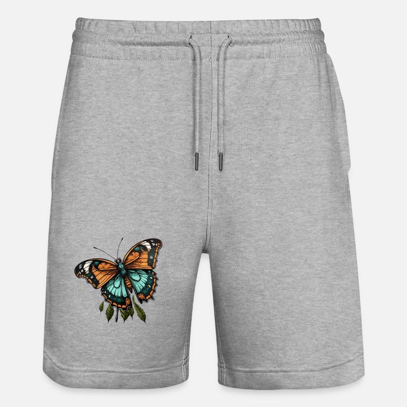 Papillon sarcelle orange - Short de jogging bio TRAINER Stanley/Stella unisexe - gris chiné