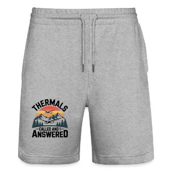 Glider thermals call, I answer – gliding - Stanley/Stella Trainer Unisex Organic Jogging Shorts - heather grey - Front - Nik (191cm) & Marisol (170cm)