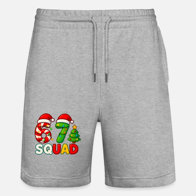 Funny 67 Six Seven Squad Meme Noël - Short de jogging bio TRAINER Stanley/Stella unisexe - gris chiné