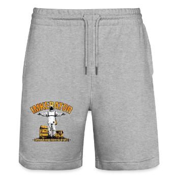 Beekeeper Whole colonies work for me - Stanley/Stella Trainer Unisex Organic Jogging Shorts - heather grey - Front - Nik (191cm) & Marisol (170cm)