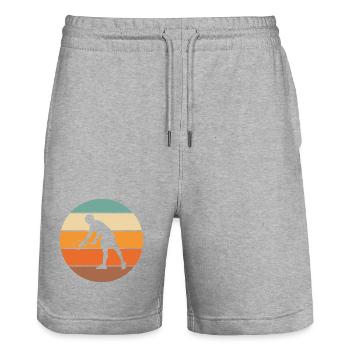 tennis - Short de jogging bio TRAINER Stanley/Stella unisexe - gris chiné - Devant - Nik (191cm) & Marisol (170cm)