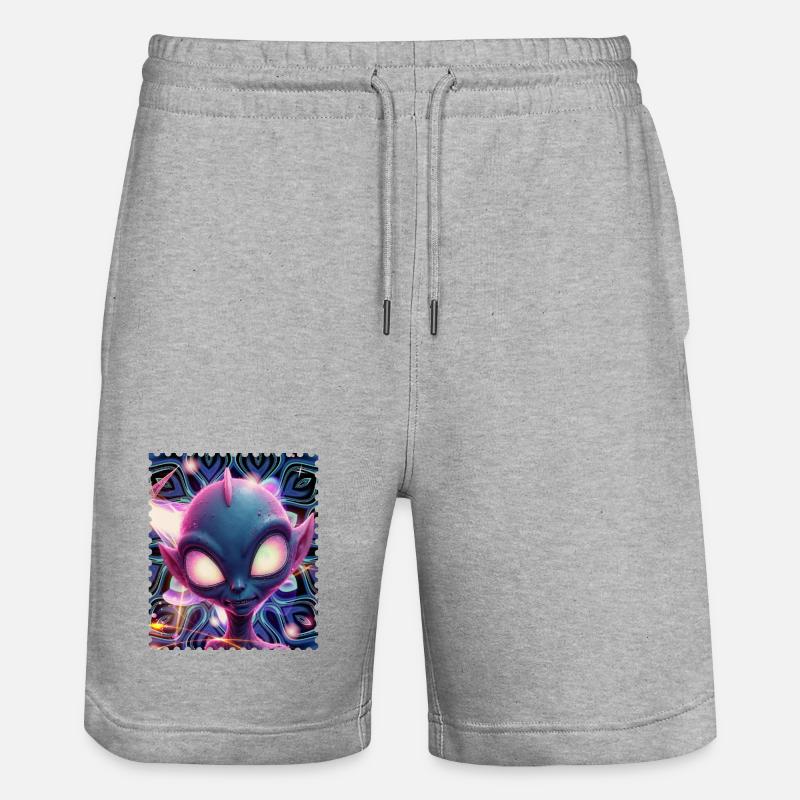 Portrait d’extraterrestre néon dans Psychedelicht - Short de jogging bio TRAINER Stanley/Stella unisexe - gris chiné