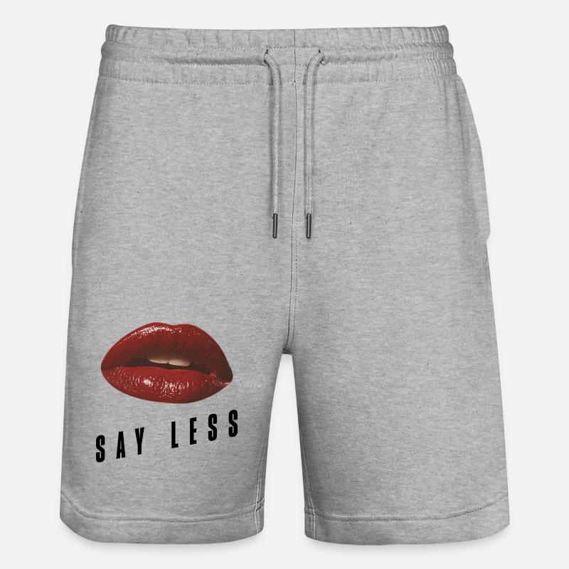 Red Lips Minimal – Déclaration audacieuse - Short de jogging bio TRAINER Stanley/Stella unisexe - gris chiné