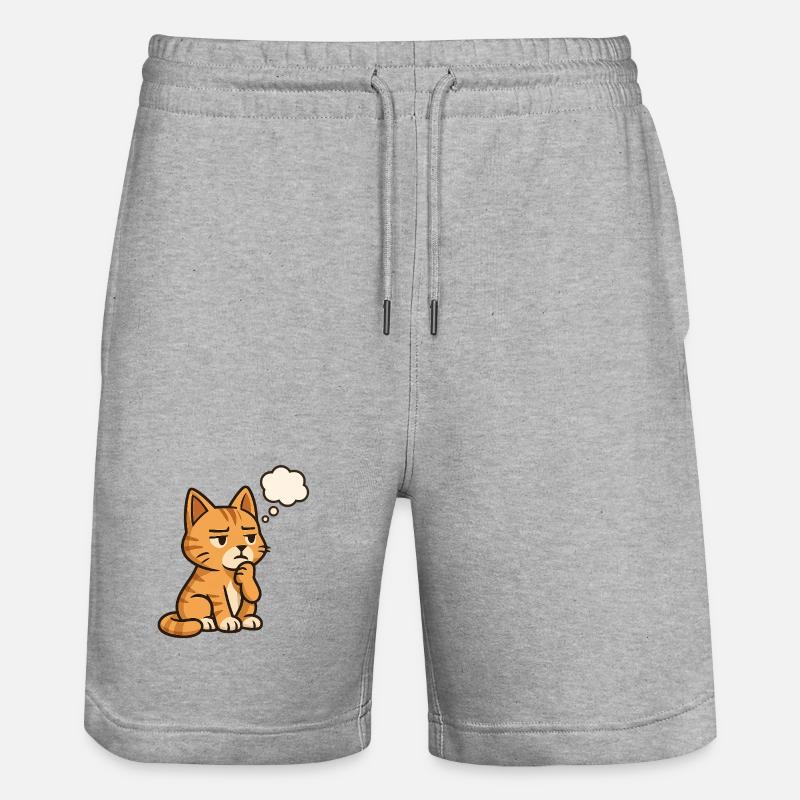 Chat-Réfléchi - Short de jogging bio TRAINER Stanley/Stella unisexe - gris chiné