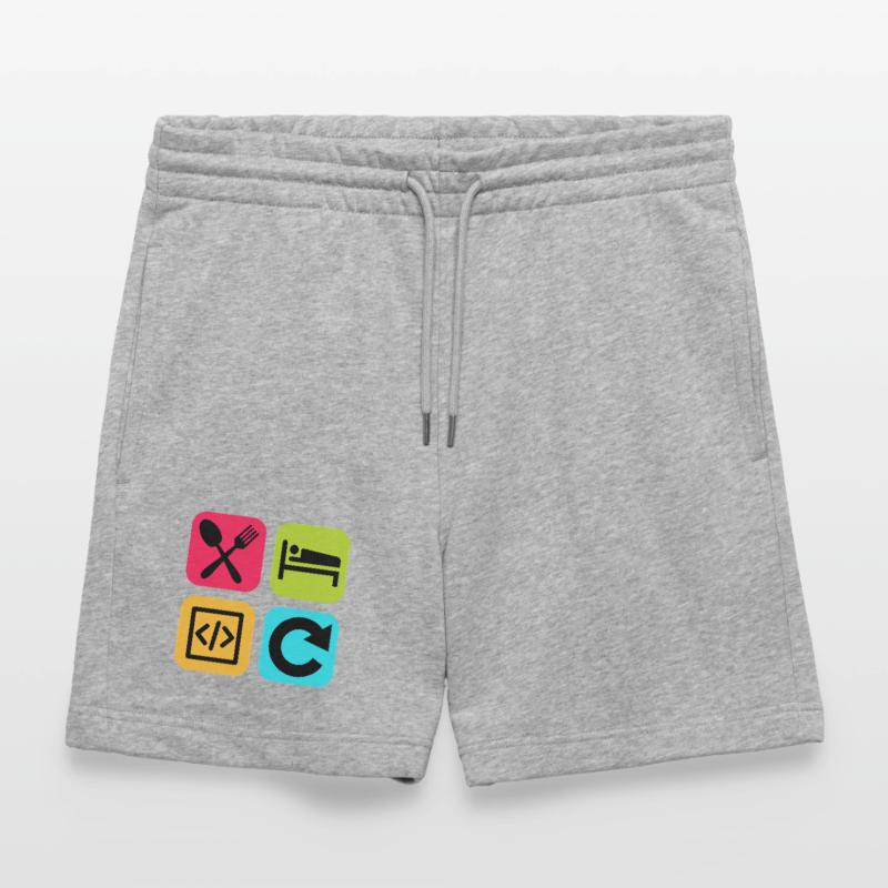 Eat Sleep Code Repeat Funny Quote Dev Stanley/Stella Trainer Unisex Organic Jogging Shorts