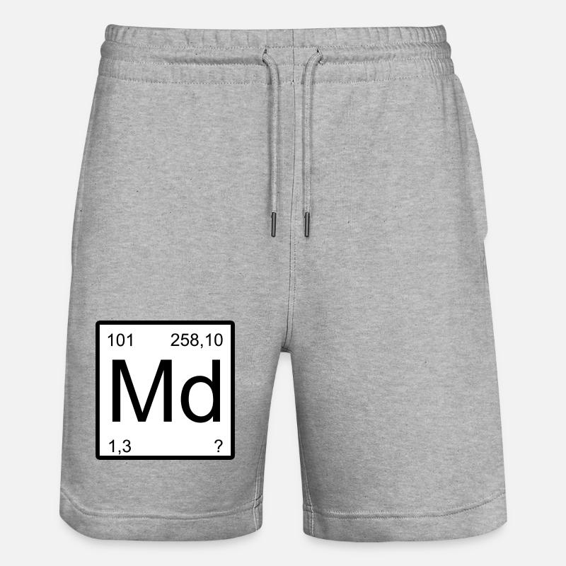 Monogramme de l’élément Md Mendelevium - Short de jogging bio TRAINER Stanley/Stella unisexe - gris chiné