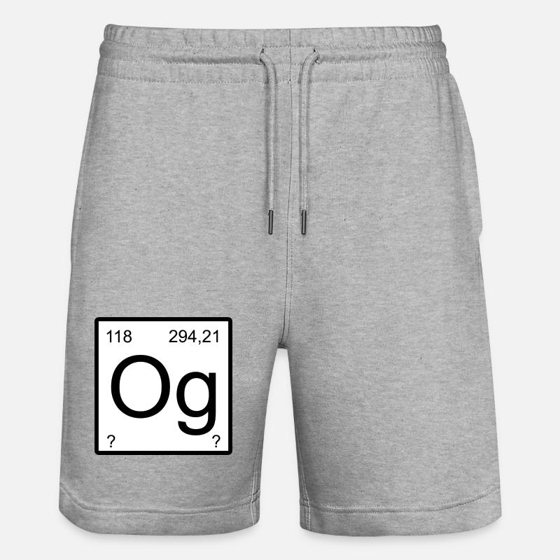 Oganesson Og Element Grafik Periodensystem - Stanley/Stella Unisex Bio Joggingshorts Trainer  - Grau meliert