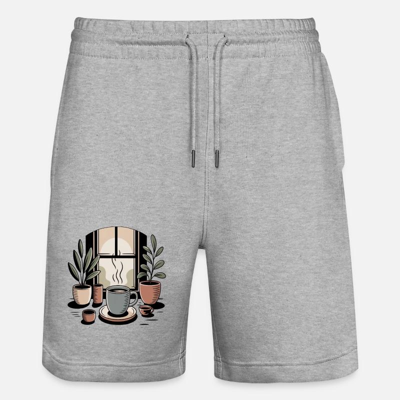Café Vie Simple Tranquillité Anti Emphasement - Short de jogging bio TRAINER Stanley/Stella unisexe - gris chiné