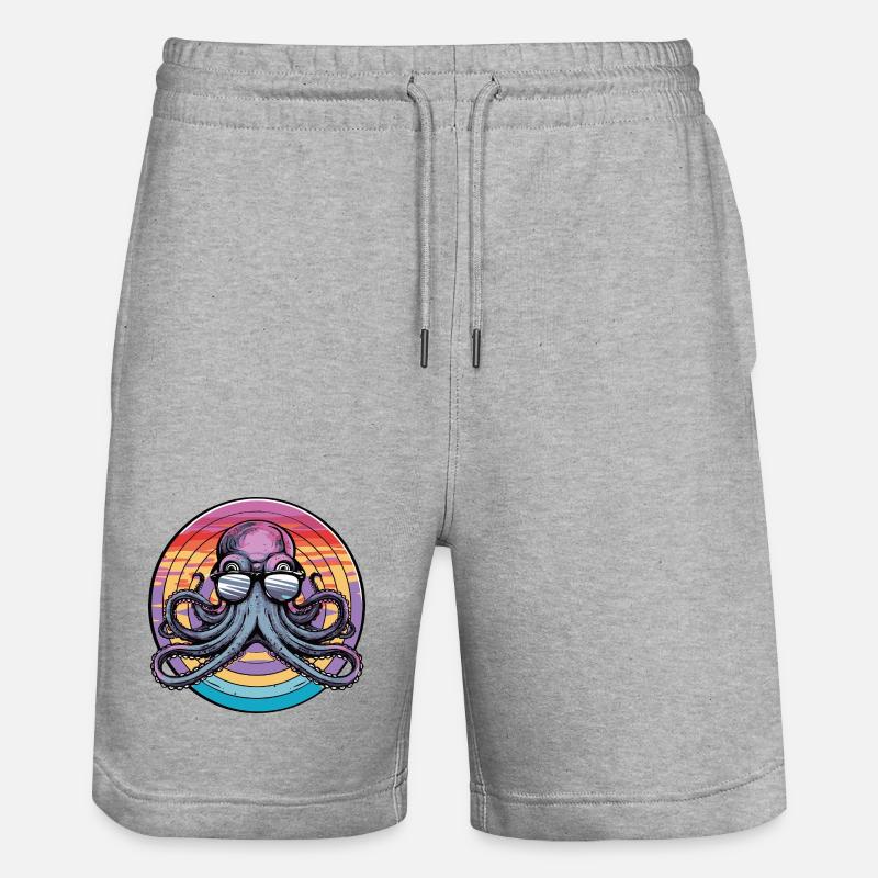 Octopus Retro Surf - Short de jogging bio TRAINER Stanley/Stella unisexe - gris chiné